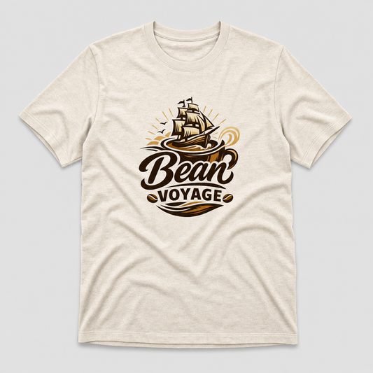 Bean Voyage Classic Logo Tee - cream tee with full color ship logo
